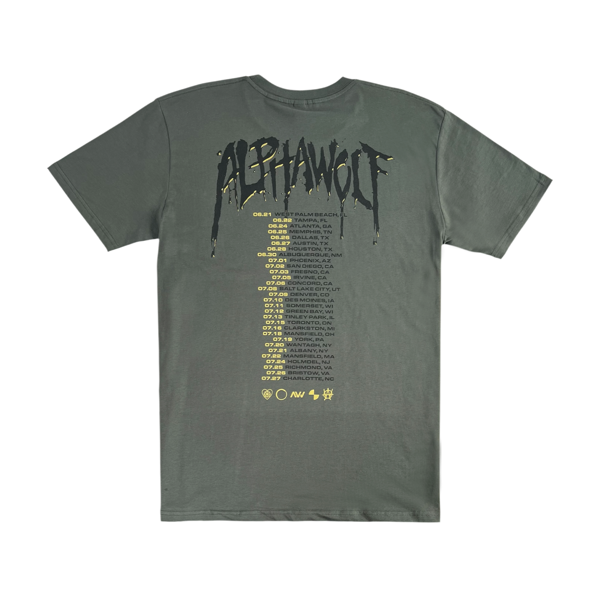 Alpha Wolf - Grey Metal Tour Dates T-Shirt