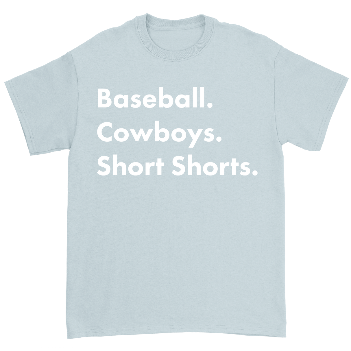 Garett Delano - Baseball. Cowboys. Short Shorts Blue T-Shirt