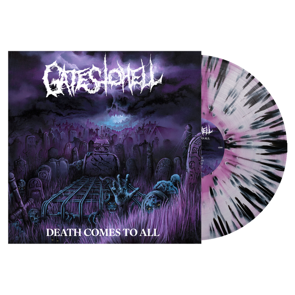 New England Metal and Hardcore Festival - Gates To Hell "Death Comes To All" Purple and White Swirl with Black Splatter