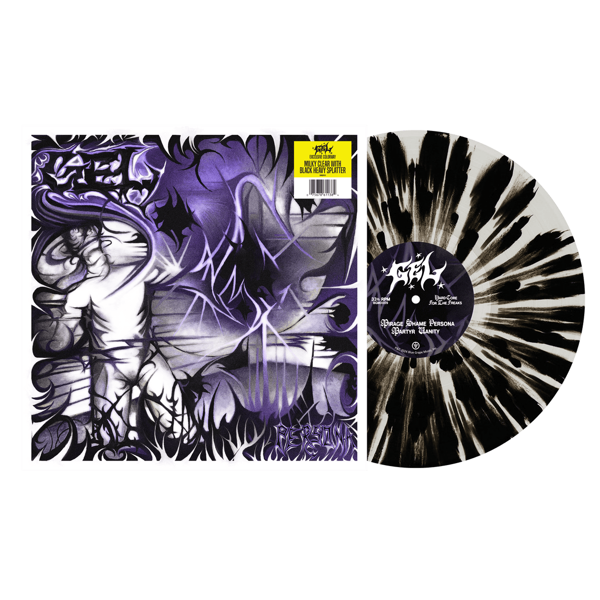 Gel - PERSONA EP - Milky Clear with Black Heavy Splatter