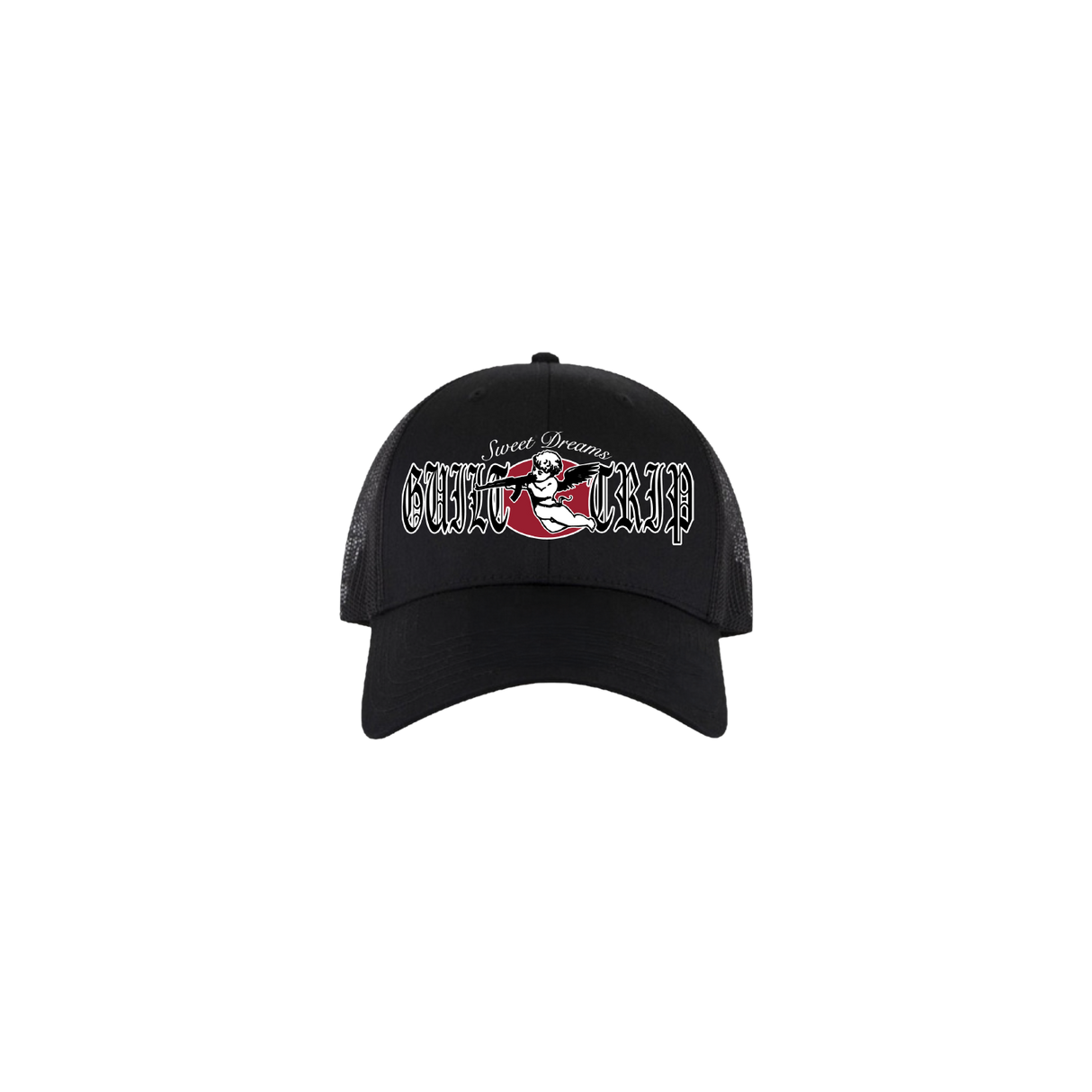 Guilt Trip - Cupid Black Trucker Hat