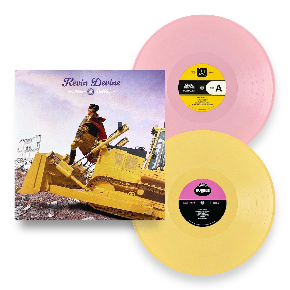 Kevin Devine - Bubbledozer T-Shirt AND Bubblegum + Bulldozer 2xLP Bundle