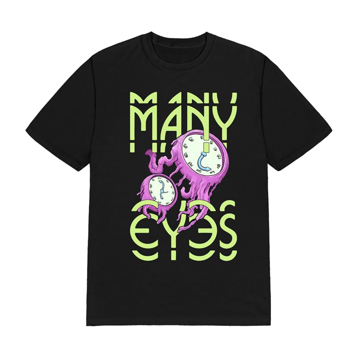 Many Eyes - Purple Clocks Tee