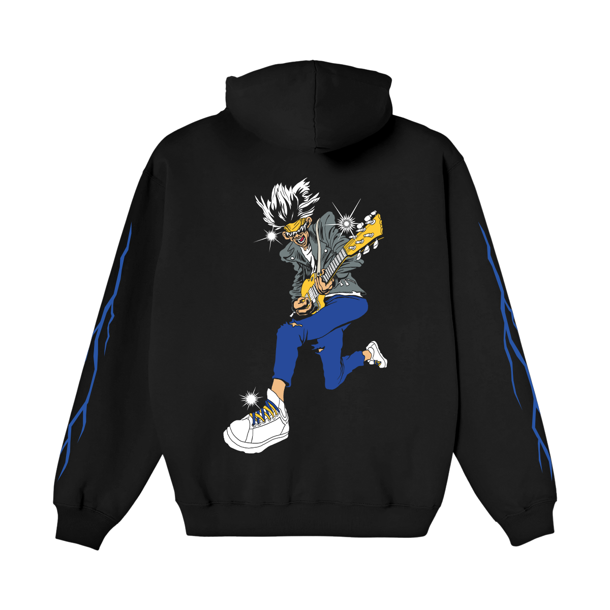 White Reaper - Guitar Lightning Black Hoodie