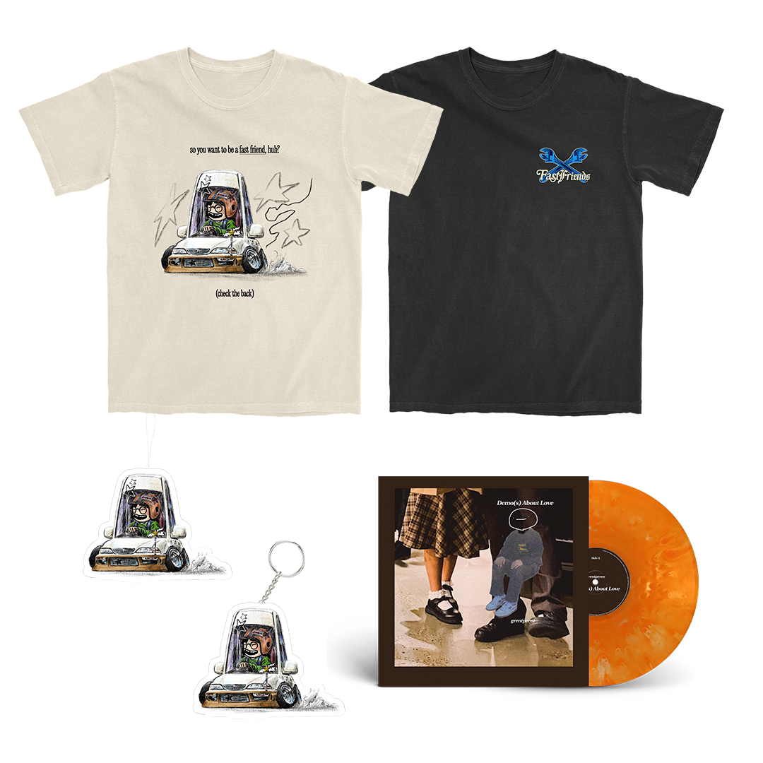 grentperez x Fast Friends Workshop Tee, Racing Tee, Air Freshener, Keychain & Demo(s) About Love Vinyl Bundle