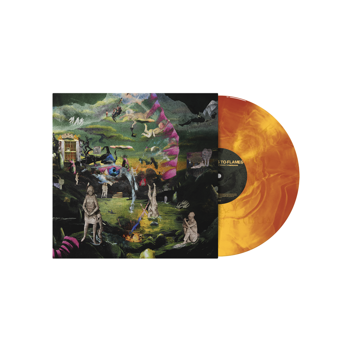 Like Moths To Flames - Does Heaven Ever Mourn For Me 12” Vinyl (Orange & Yellow Galaxy With Screen Printed B-Side)