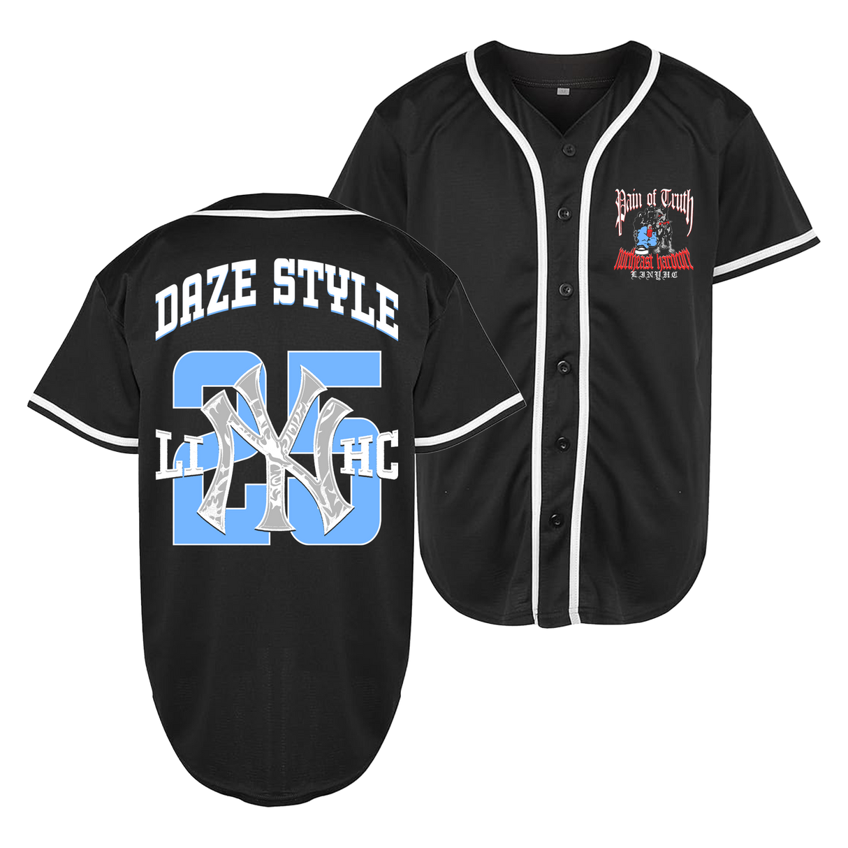 Pain Of Truth - Northeast HC Black Baseball Jersey