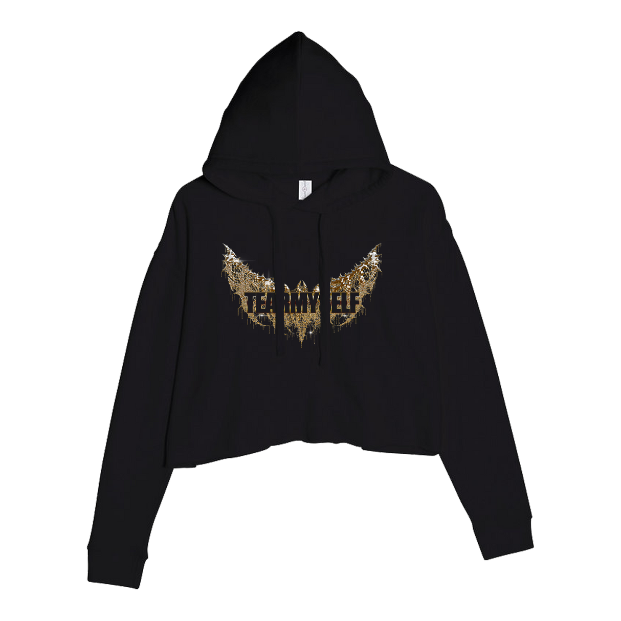 Tearmyself -  Gold Wings Crop Hoodie