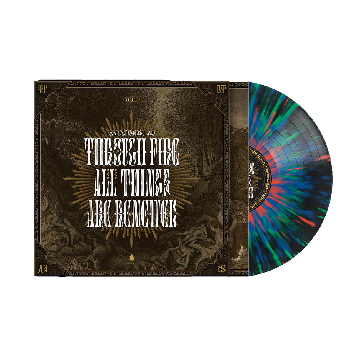 Antagonist A.D. - Through Fire All Things Are Renewed 12" Vinyl (Clear w/Red, Green & Blue Splatter)
