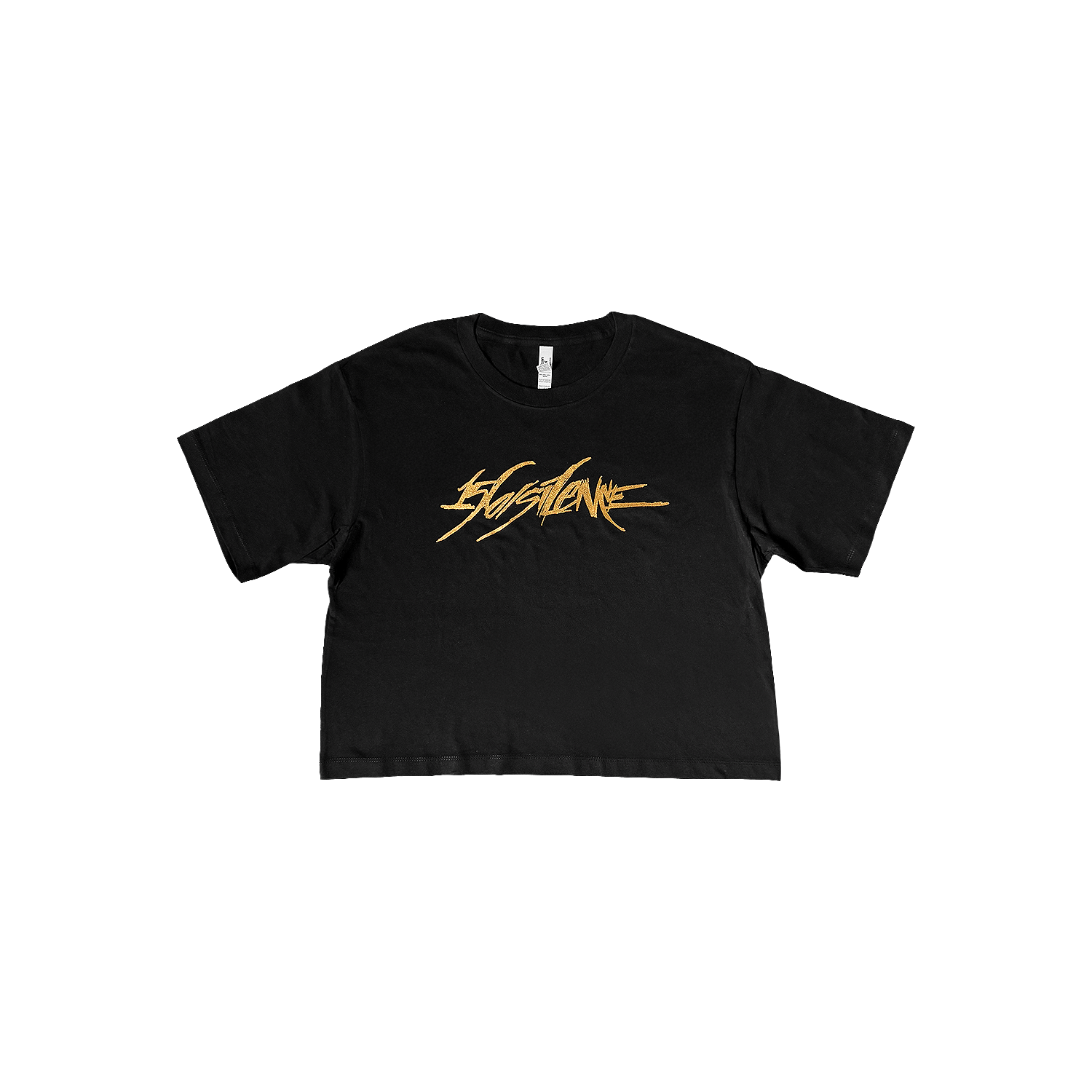 156/Silence - Gold Logo Crop Top