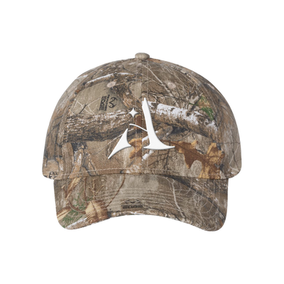 a hat with a camouflage design