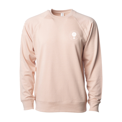 a pink sweatshirt with a light bulb on it