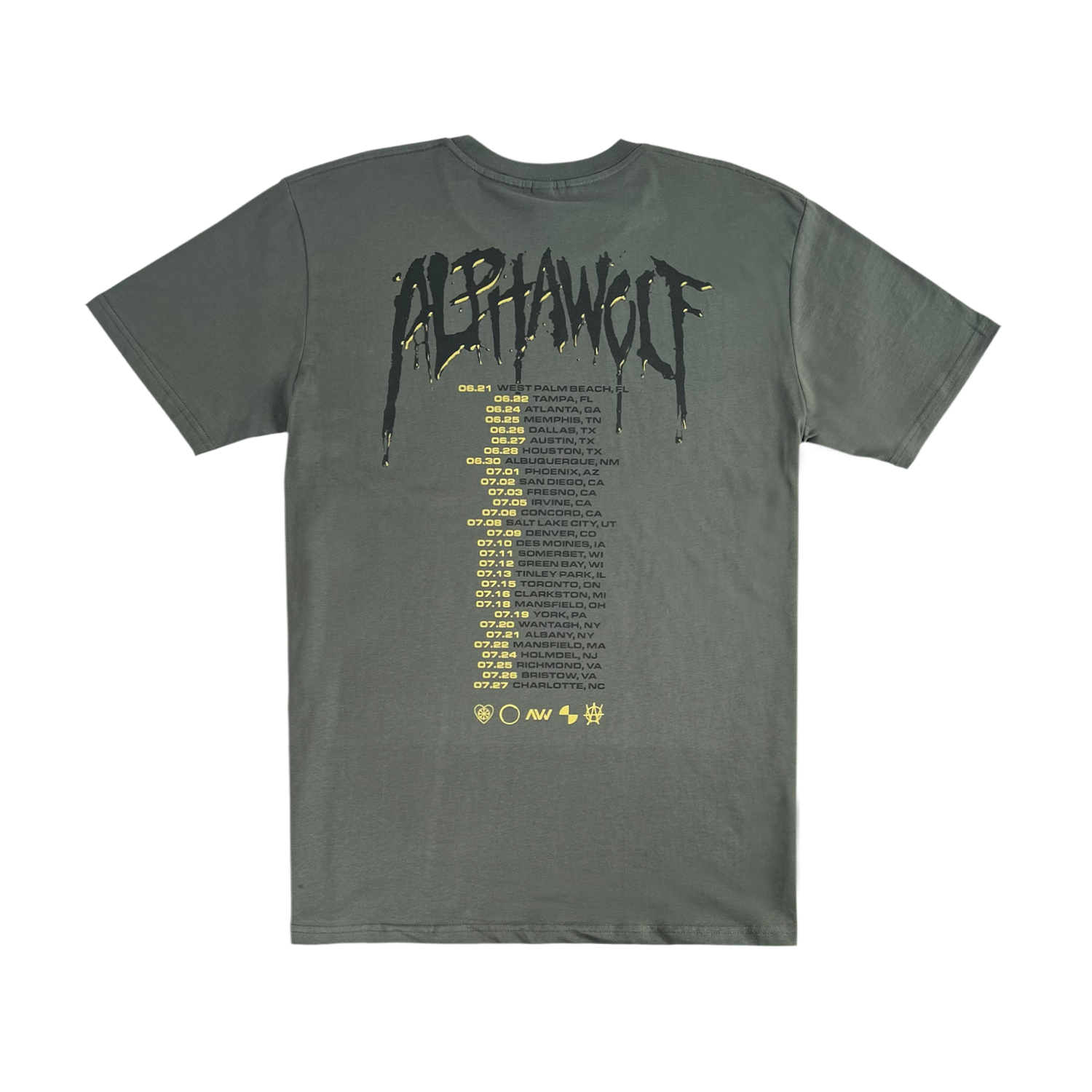 Alpha Wolf - Grey Metal Tour Dates T-Shirt