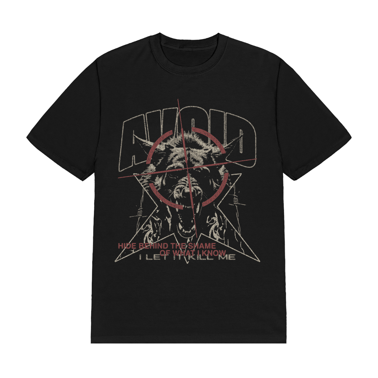 Avoid - Wolf Black T-Shirt