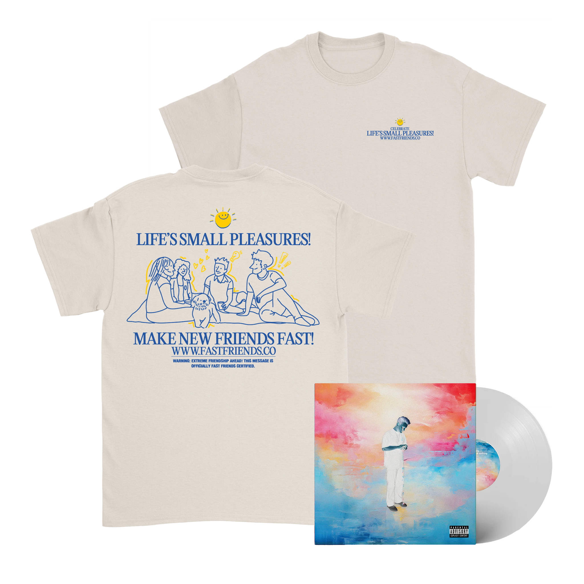 Life's Small Pleasures Tee + Everything and Nothing Vinyl (Glow In The Dark) Bundle