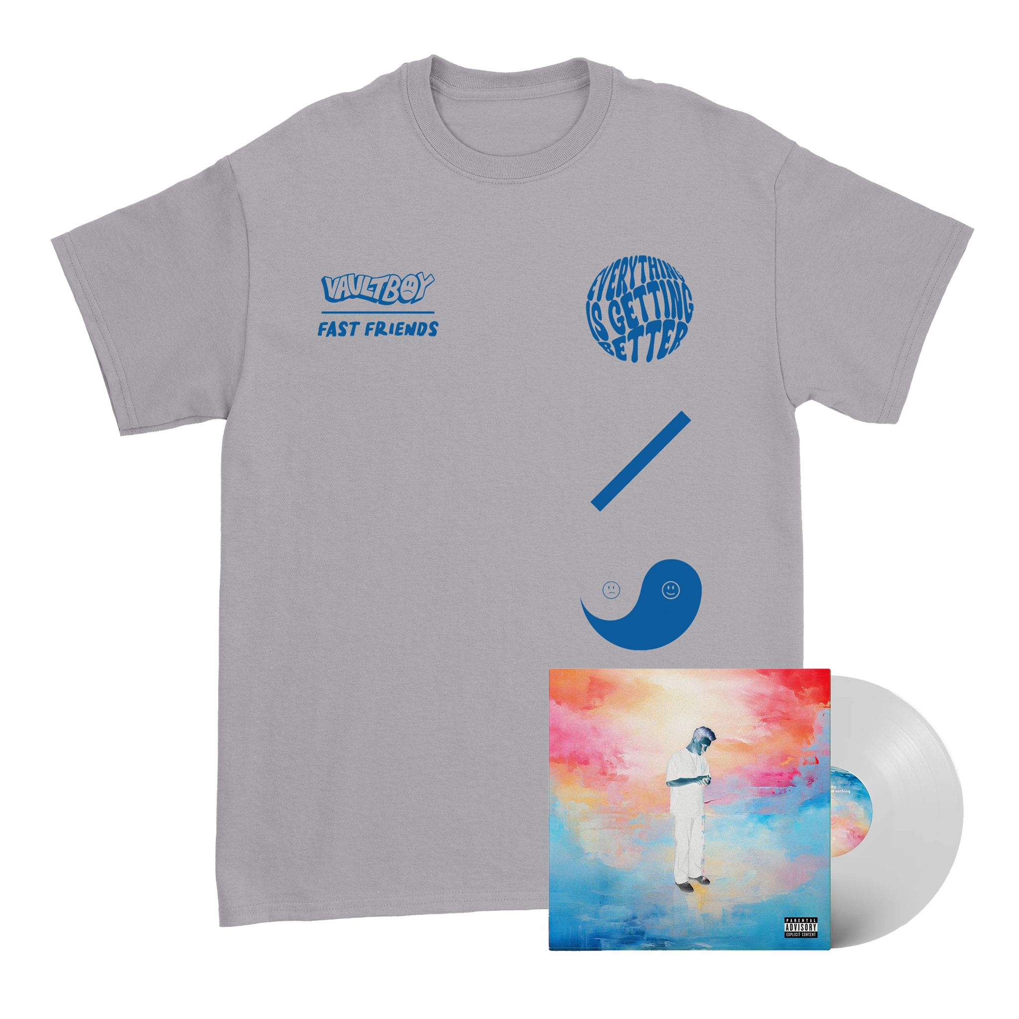 Vaultboy x Fast Friends Tee + Everything and Nothing Vinyl (Glow In The Dark) Bundle