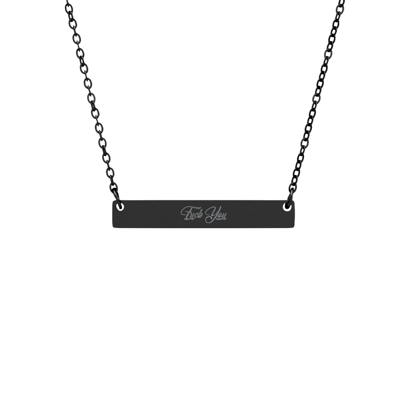 BeardPrincess - Floral Fuck Engraved Necklace