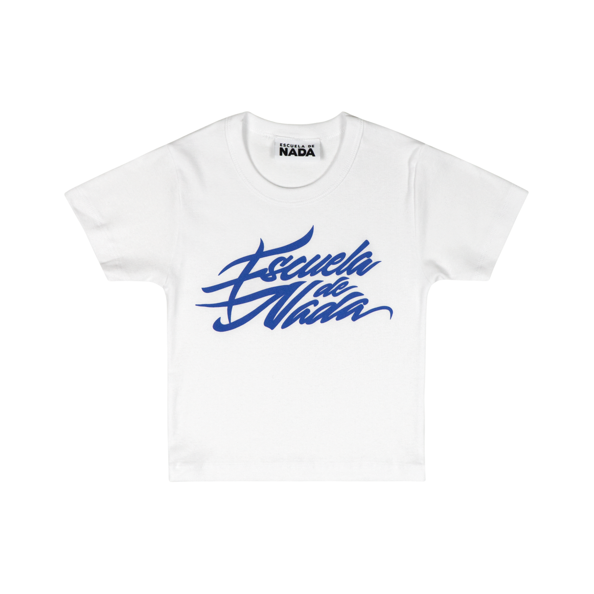Escuela De Nada -Font White Baby Tee