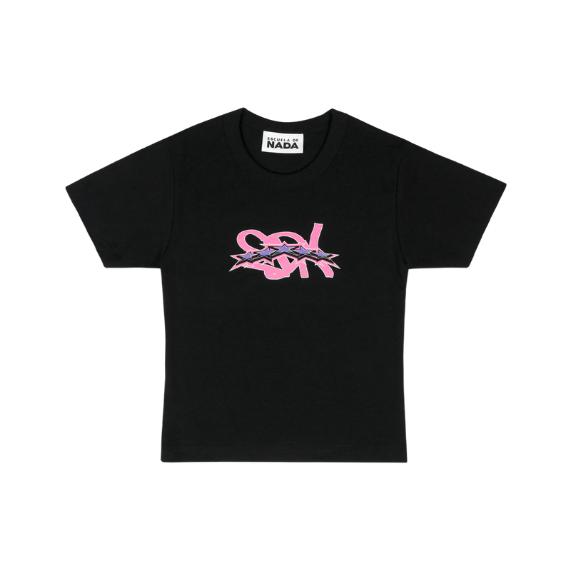 Escuela De Nada - 4 the Girlies Black Baby Tee
