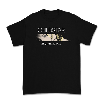 a black t-shirt with a picture of a man