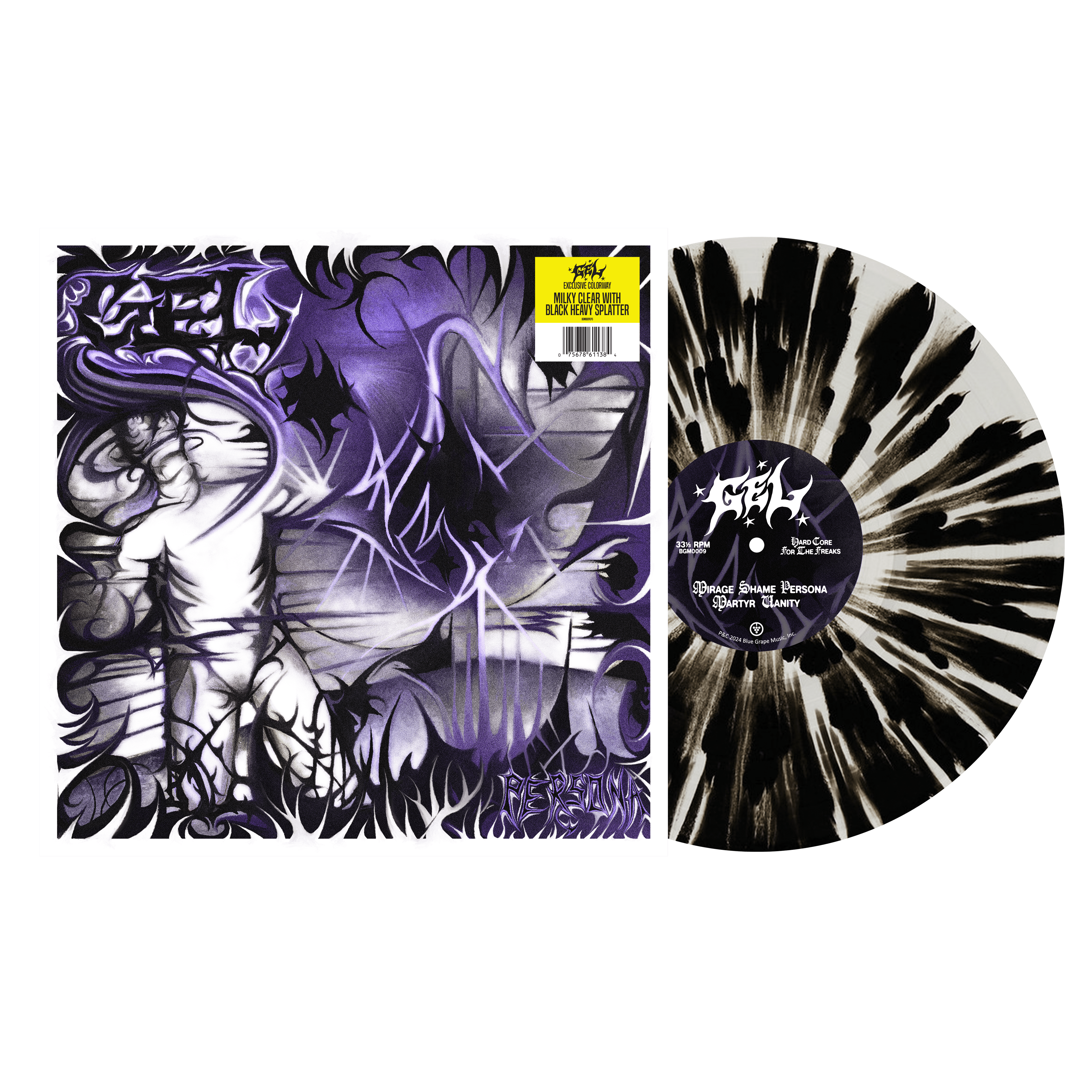 Gel - PERSONA EP - Milky Clear with Black Heavy Splatter