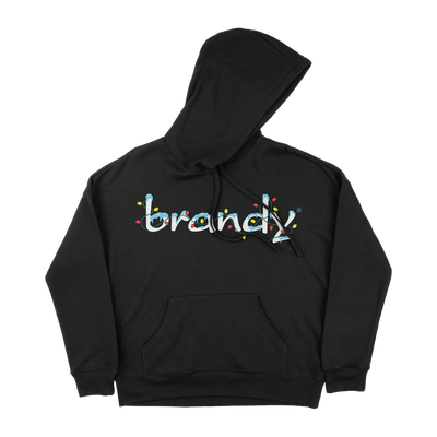 a black sweatshirt with a logo on it