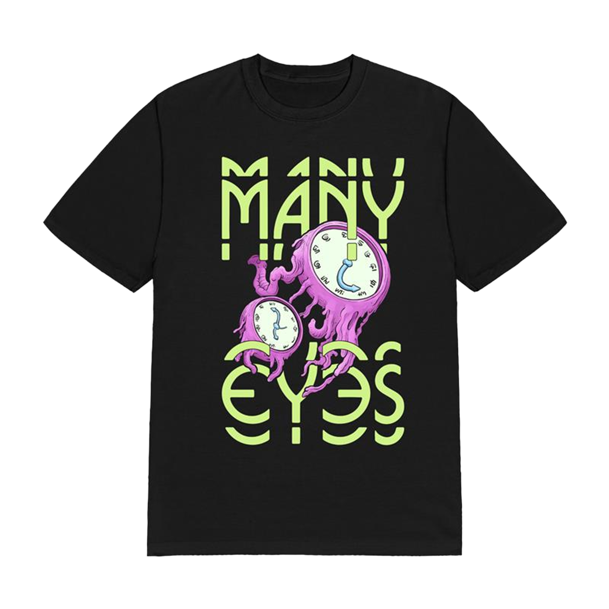 Many Eyes - Purple Clocks Tee