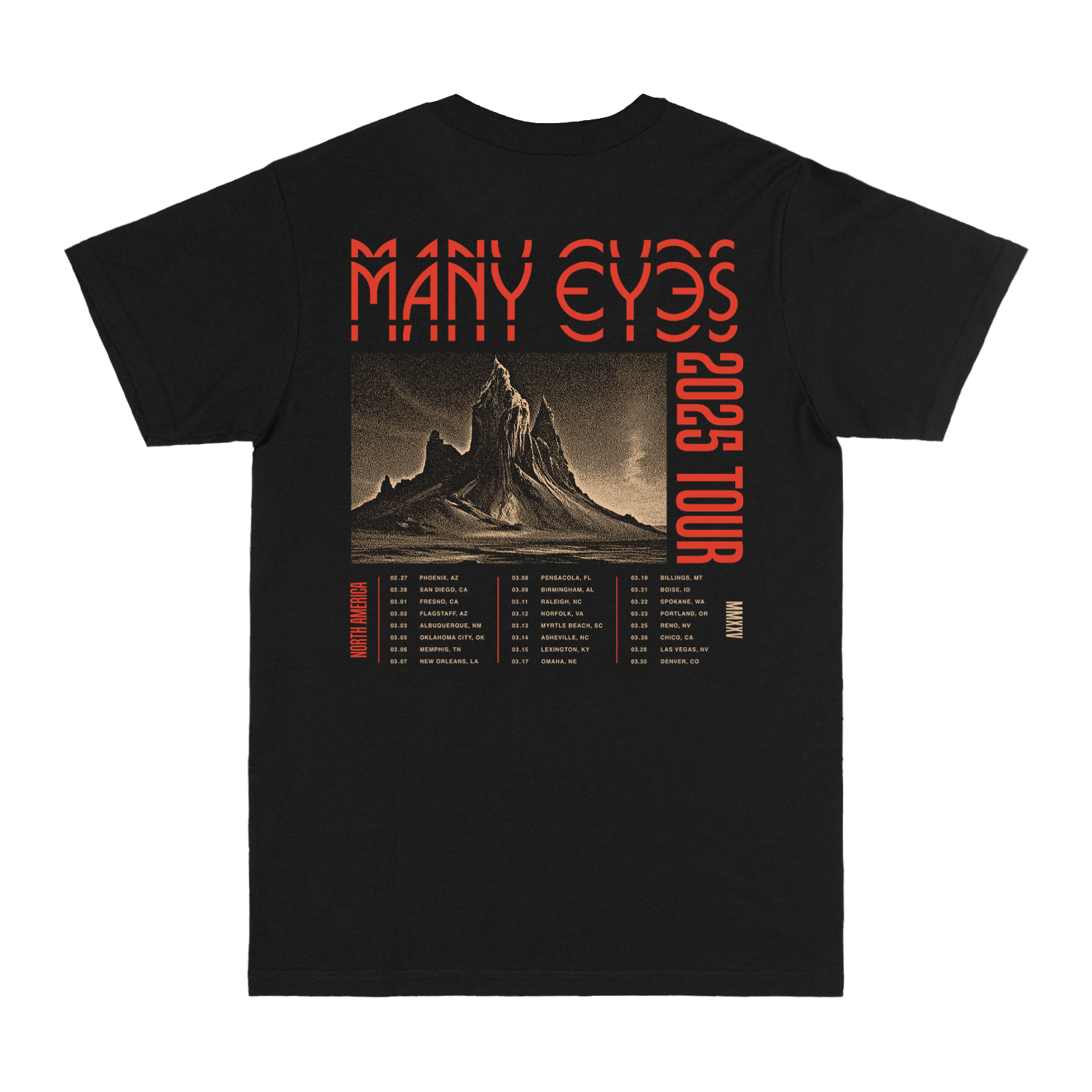 Many Eyes - Spring 2025 Tour Tee