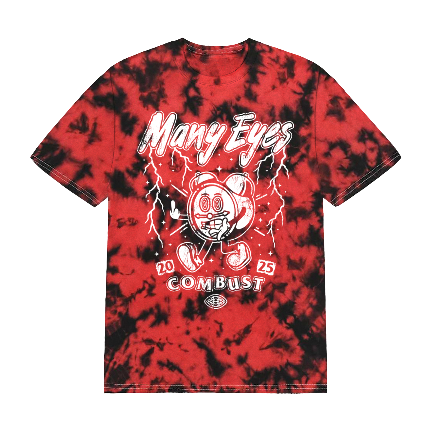 Many Eyes - Combust Red & Black Tie-Dye Tee