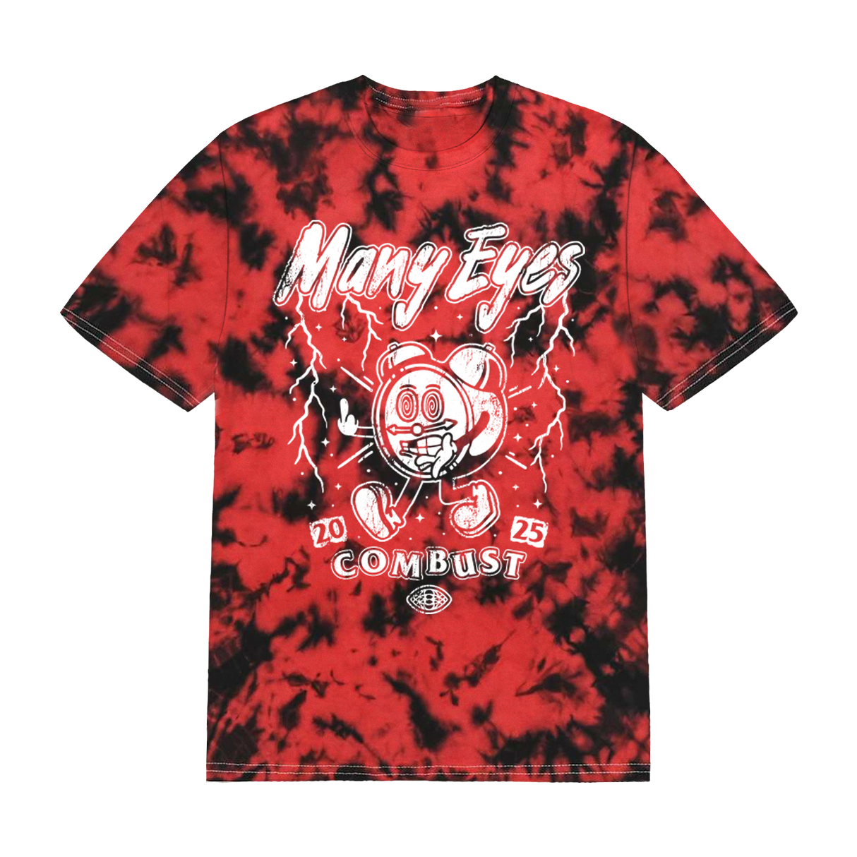Many Eyes - Combust Red & Black Tie-Dye Tee