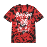 Many Eyes - Combust Red & Black Tie-Dye Tee