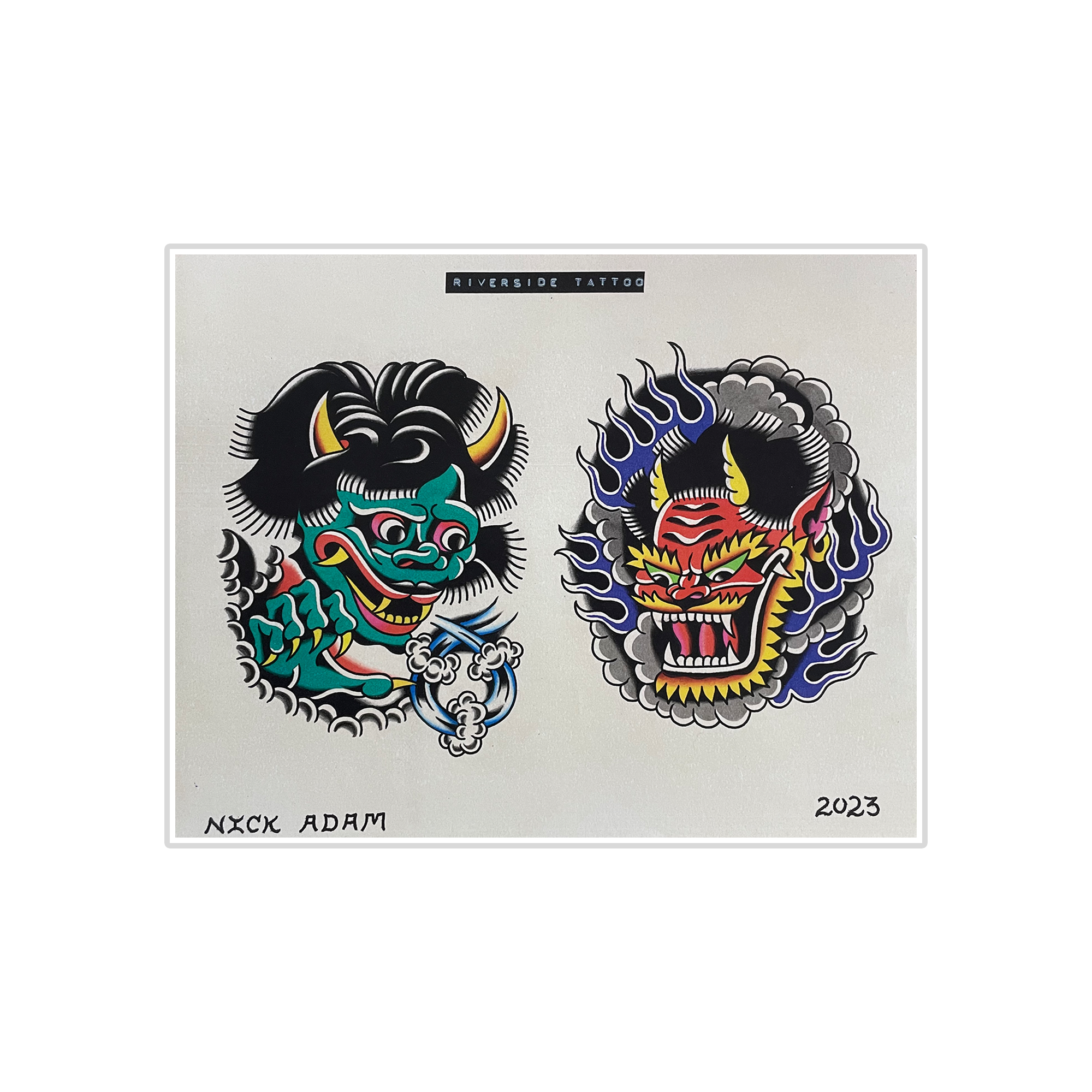 Nick Adam Tattoo - Two Set Flash Art Print