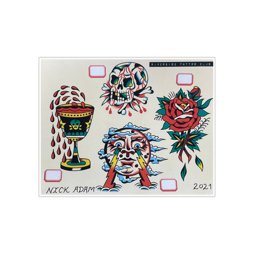 Nick Adam Tattoo - Four Set Flash Art Print V2