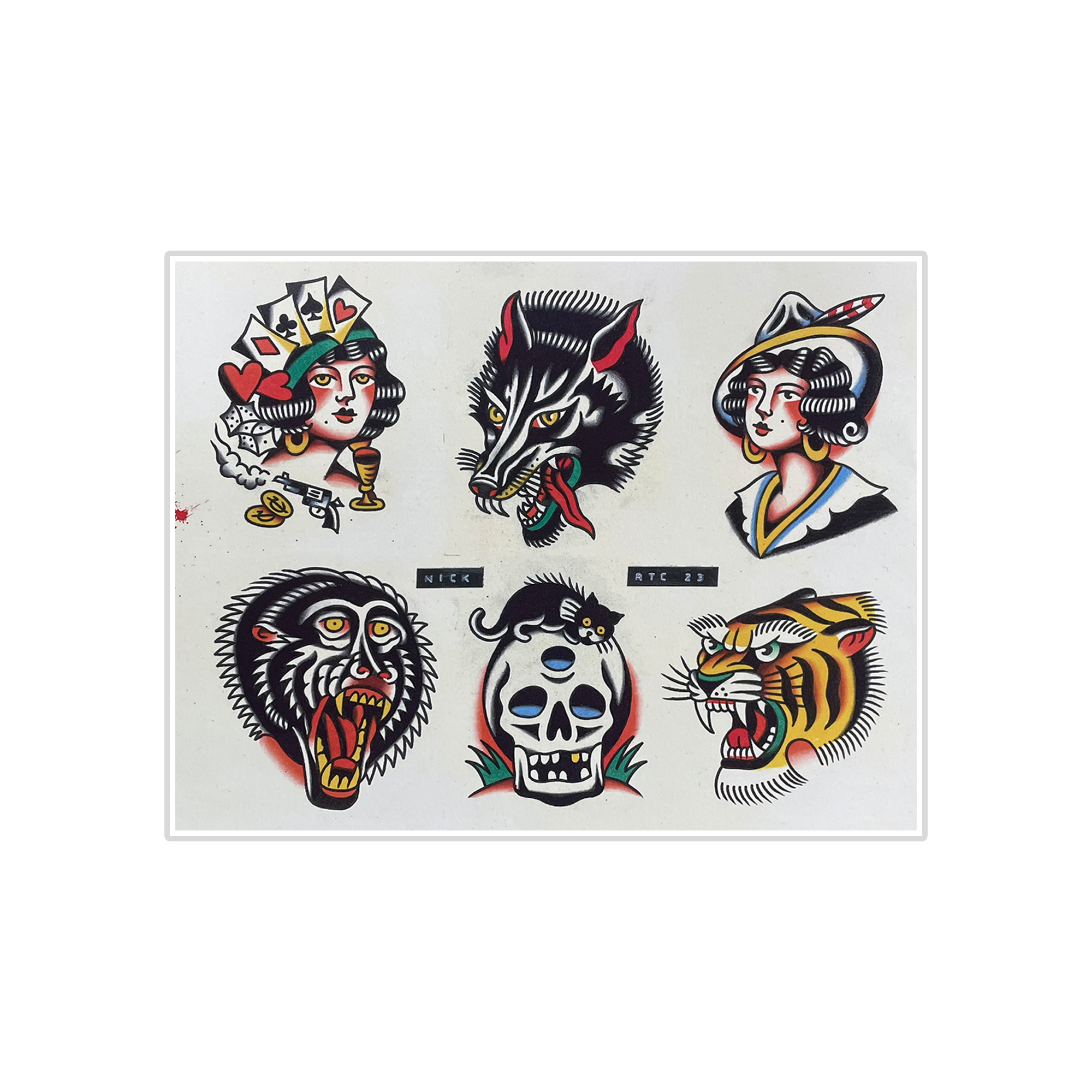 Nick Adam Tattoo - Six Set Flash Art Print