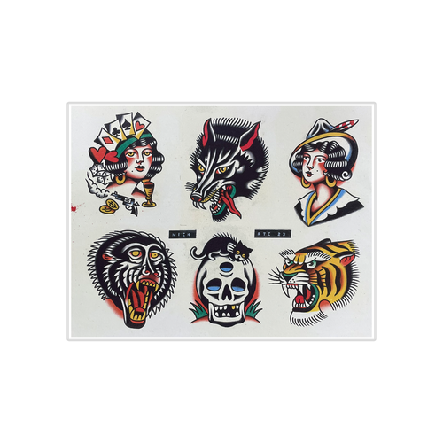 Nick Adam Tattoo - Six Set Flash Art Print