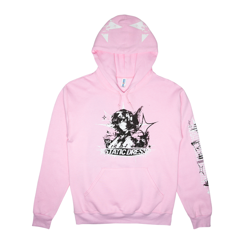 a pink hoodie with a black background