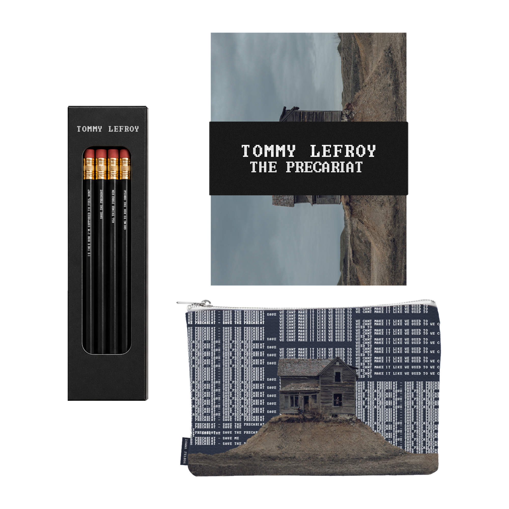 Tommy Lefroy - The Precariat Pouch + Postcards + Pencils