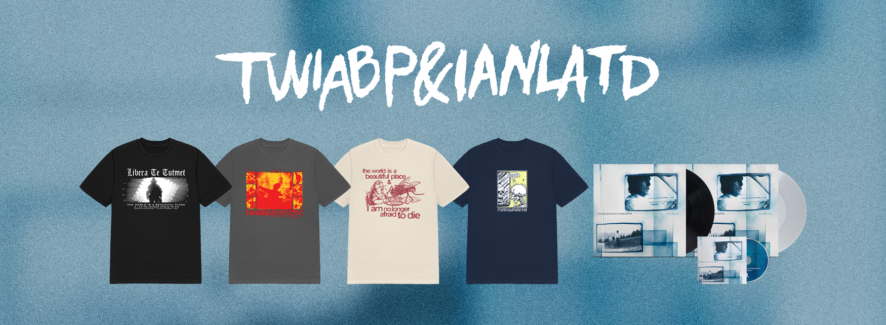 a group of t-shirts with text