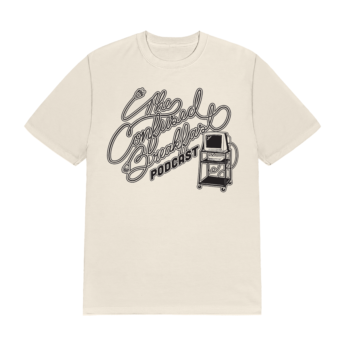 The Confused Breakfast Podcast - TV Cart T-Shirt (Natural)