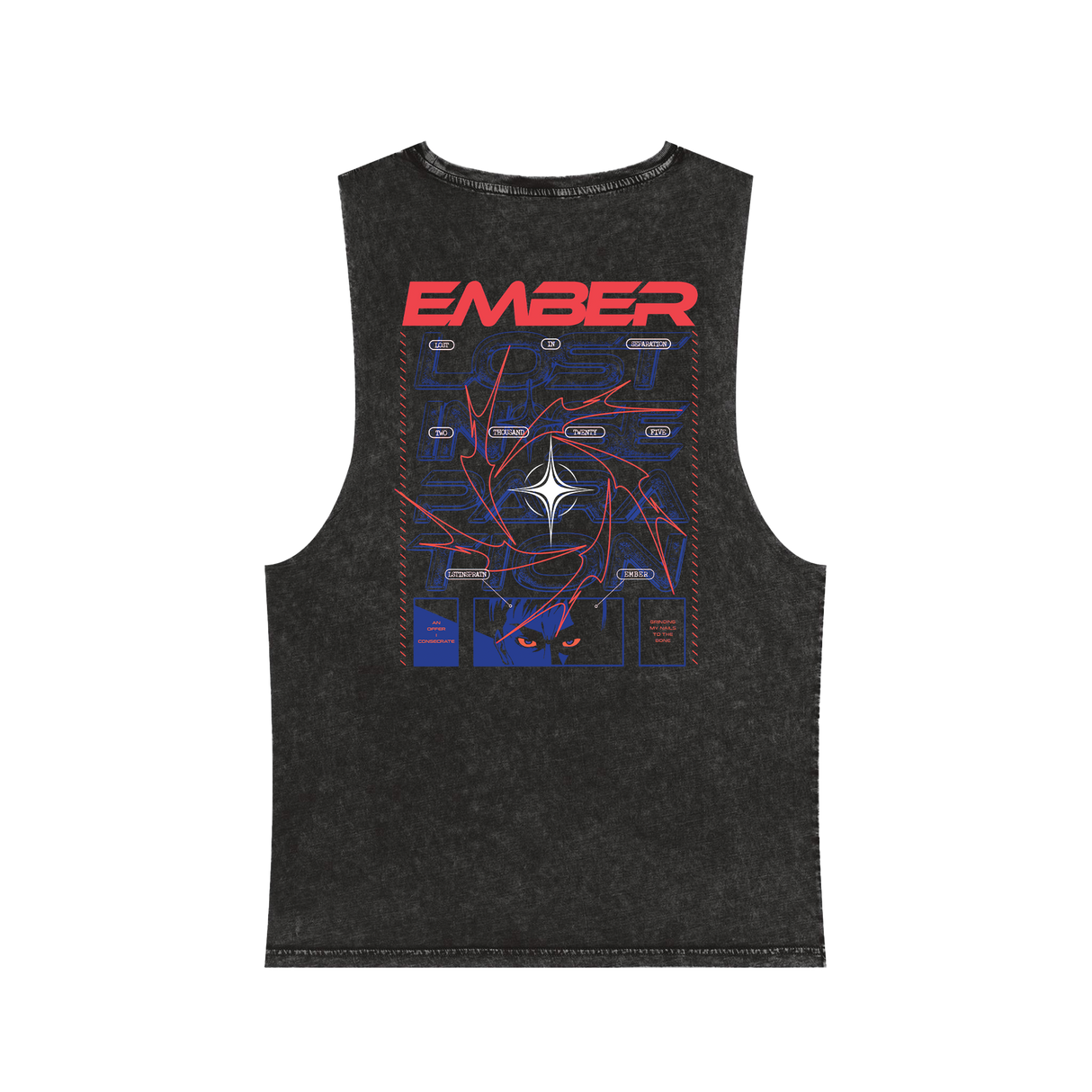 Lost in Separation - Ember Anime Stonewash Tank Top