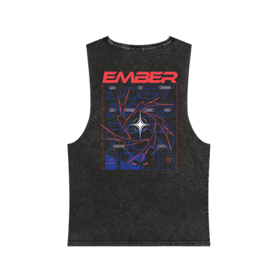 Lost in Separation - Ember Anime Stonewash Tank Top