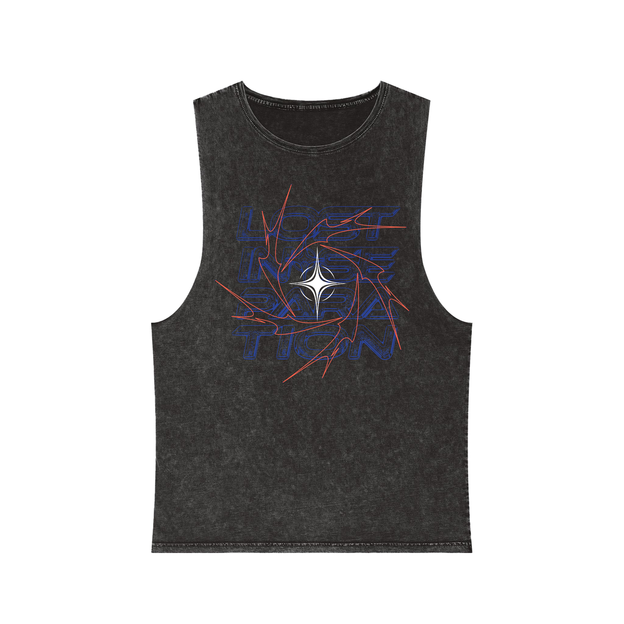 Lost in Separation - Ember Anime Stonewash Tank Top