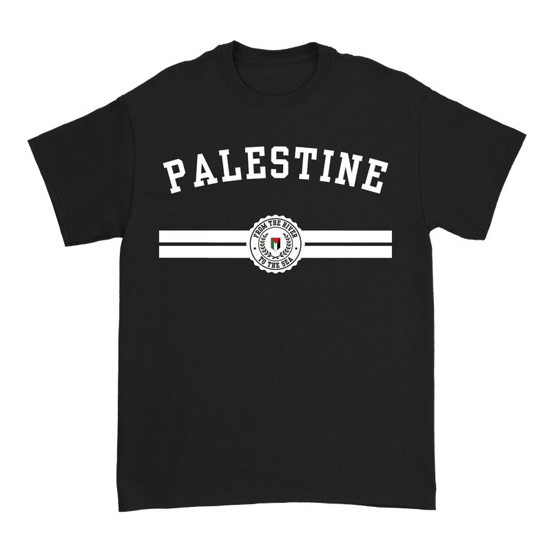 a black shirt with white text