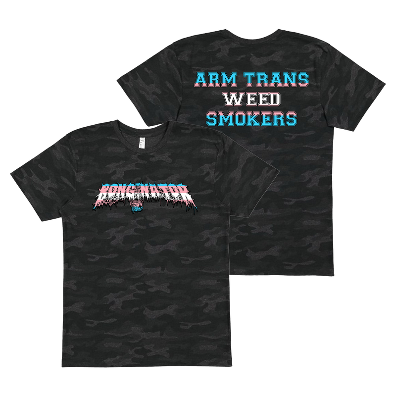 a black and pink t-shirt with text