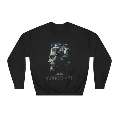 a black sweatshirt with a picture of a man