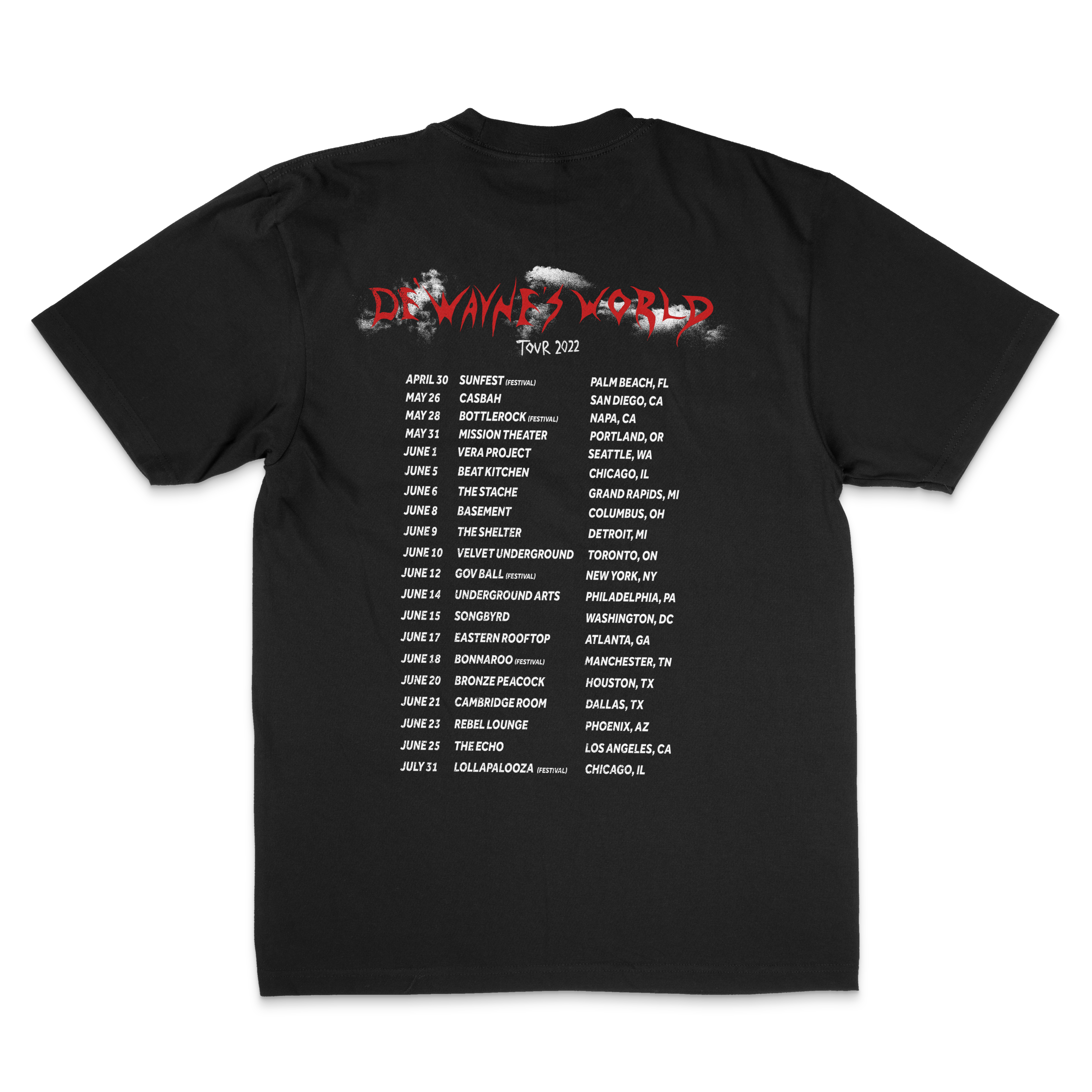 DE'WAYNE | DIE OUT HERE TOUR SHORT SLEEVE TEE