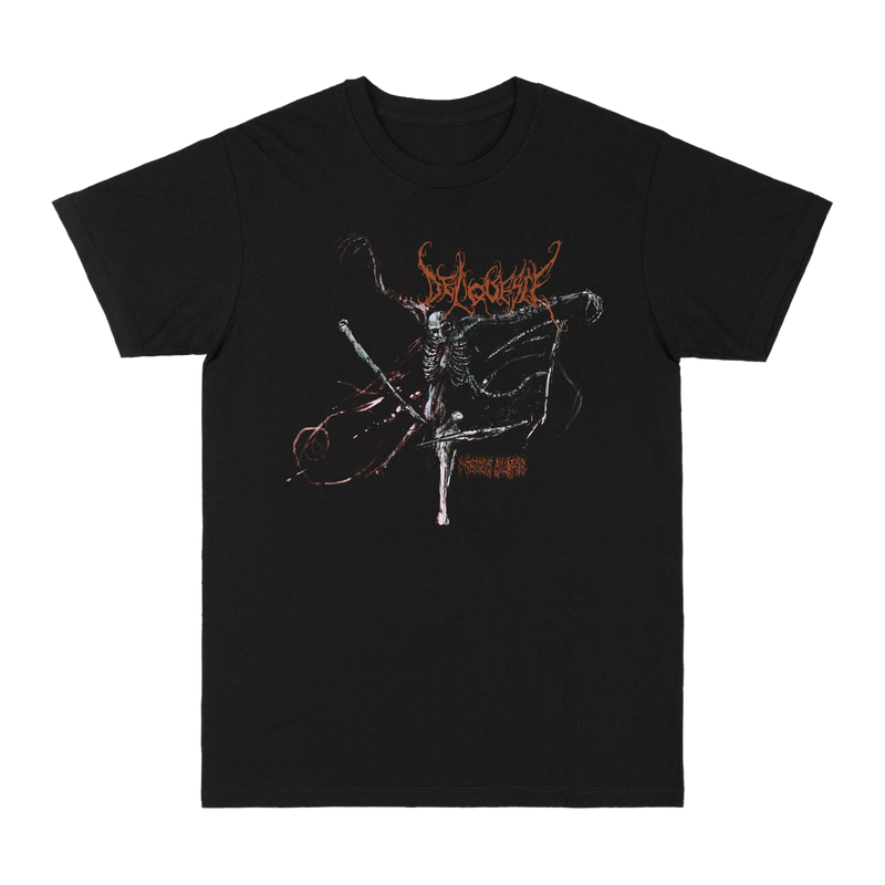 a black t-shirt with a graphic design on it