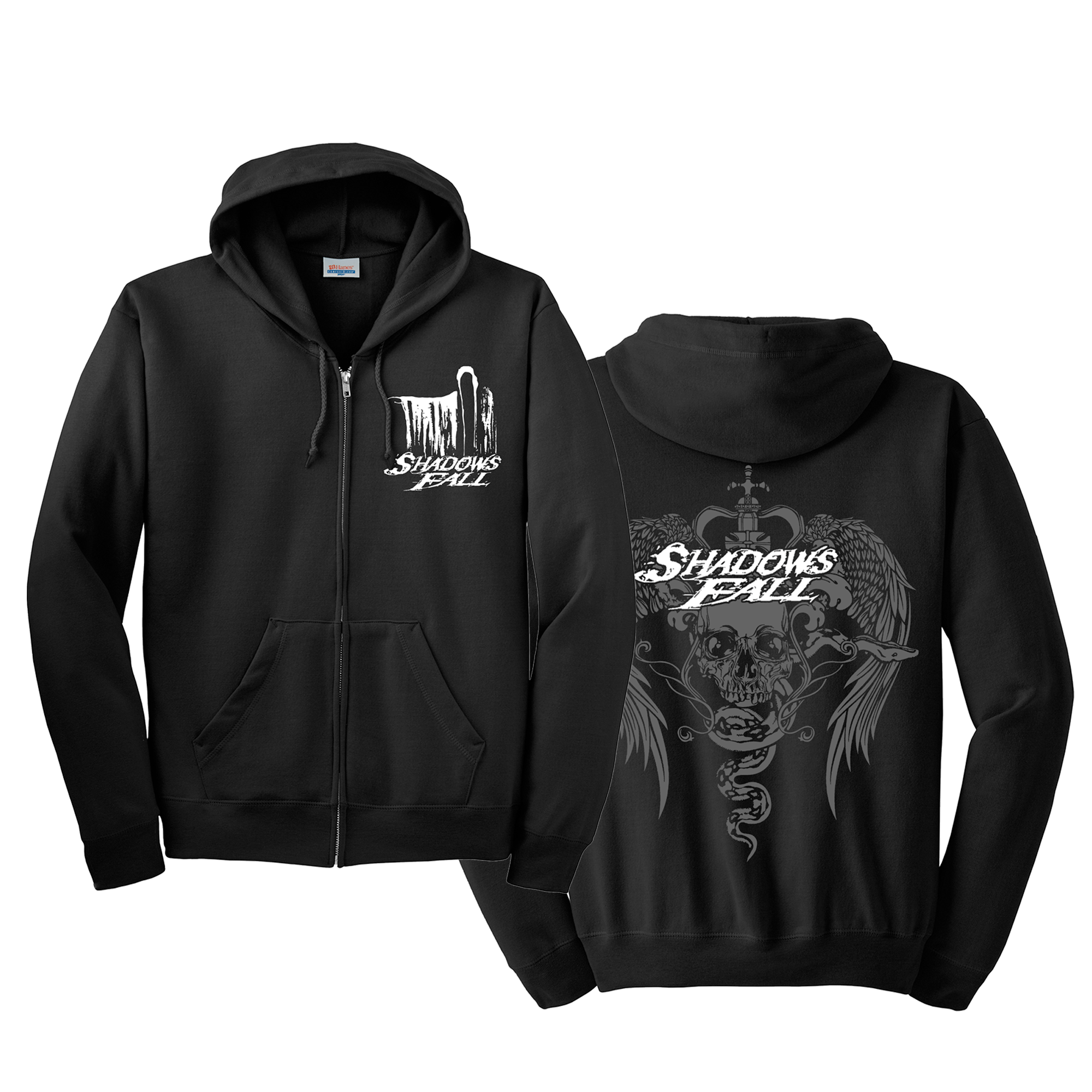 Shadows Fall - Winged Skull Zip Hoodie