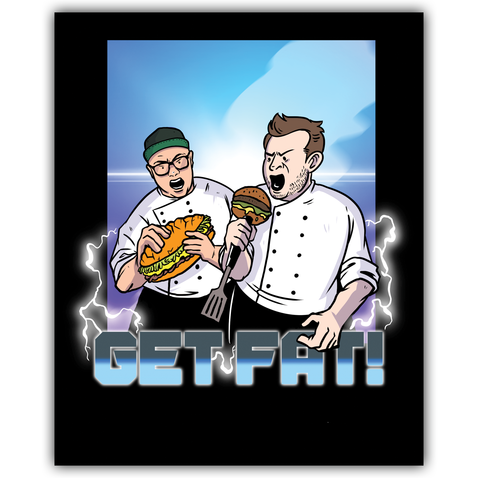 Chef Brian Tsao - Get Fat Blue Sticker