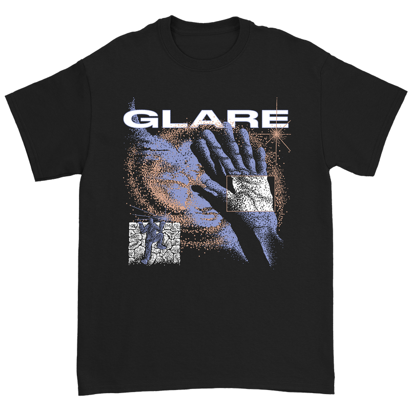 a black t-shirt with a hand on it